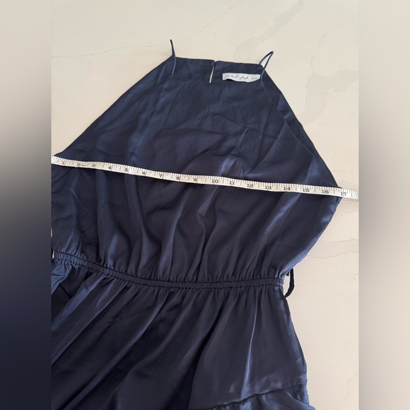 Petal & Pup | Seychelle Ruffled Midi Dress in Navy | Sz 6 - Picture 11 of 12